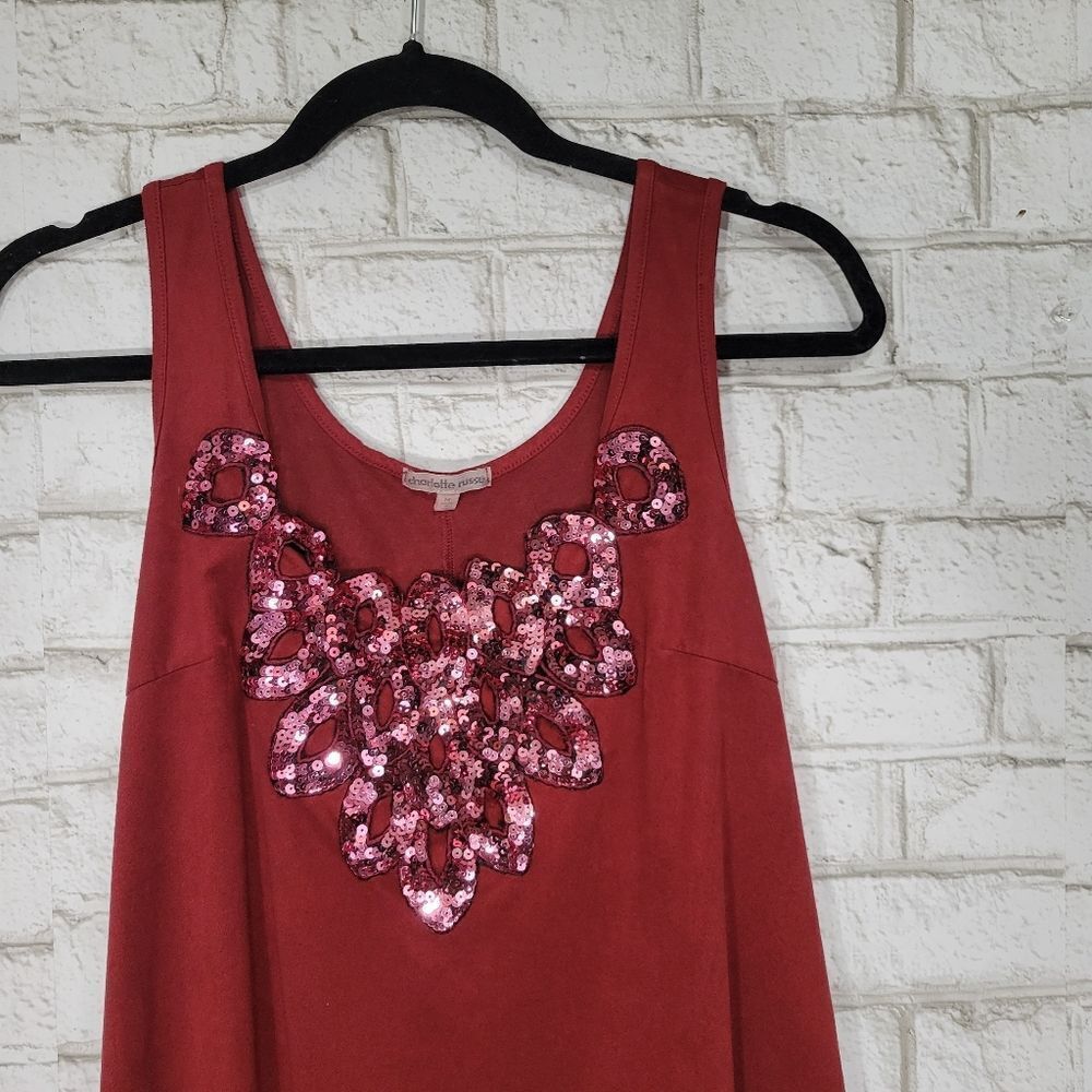 Charlotte Russe sequin red tank - Picture 2 of 11